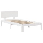 vidaXL Cadru de pat cu tăblie fără saltea, alb, 100x200 cm