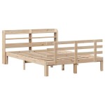 vidaXL Cadru de pat cu tăblie, 120x190 cm, lemn masiv pin vidaXL Cadru de pat cu tăblie, 120x190 cm, lemn masiv pin
