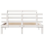 vidaXL Cadru de pat cu tăblie, alb, 120x190 cm, lemn masiv pin vidaXL Cadru de pat cu tăblie, alb, 120x190 cm, lemn masiv pin
