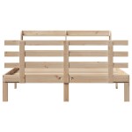 vidaXL Cadru de pat cu tăblie, 135x190 cm, lemn masiv de pin vidaXL Cadru de pat cu tăblie, 135x190 cm, lemn masiv de pin