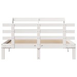 vidaXL Cadru de pat cu tăblie, alb, 135x190 cm, lemn masiv de pin vidaXL Cadru de pat cu tăblie, alb, 135x190 cm, lemn masiv de pin