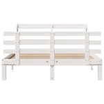 vidaXL Cadru de pat cu tăblie, alb, 150x200 cm lemn masiv pin vidaXL Cadru de pat cu tăblie, alb, 150x200 cm lemn masiv pin