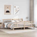 vidaXL Cadru de pat cu tăblie, 180x200 cm, lemn masiv de pin vidaXL Cadru de pat cu tăblie, 180x200 cm, lemn masiv de pin