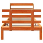 vidaXL Cadru de pat cu tăblie, maro ceruit, 75x190 cm, lemn masiv pin