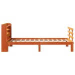 vidaXL Cadru de pat cu tăblie, maro ceruit, 75x190 cm, lemn masiv pin