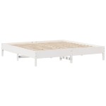 vidaXL Cadru de pat fără saltea, alb, 200x200 cm, lemn masiv pin
