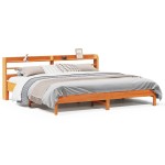 vidaXL Cadru de pat fără saltea, maro ceruit 200x200 cm lemn masiv pin vidaXL Cadru de pat fără saltea, maro ceruit 200x200 cm lemn masiv pin