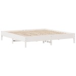 vidaXL Cadru de pat fără saltea, alb, 180x200 cm, lemn masiv pin