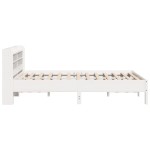 vidaXL Cadru de pat fără saltea, alb, 160x200 cm, lemn masiv pin