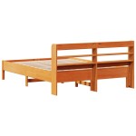 vidaXL Cadru de pat fără saltea, maro ceruit 150x200 cm lemn masiv pin vidaXL Cadru de pat fără saltea, maro ceruit 150x200 cm lemn masiv pin