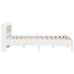 vidaXL Cadru de pat fără saltea, alb, 140x200 cm, lemn masiv pin