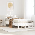vidaXL Cadru de pat fără saltea, alb, 120x200 cm, lemn masiv pin vidaXL Cadru de pat fără saltea, alb, 120x200 cm, lemn masiv pin