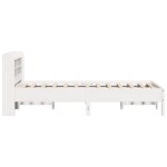 vidaXL Cadru de pat fără saltea, alb, 90x200 cm, lemn masiv pin