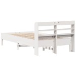 vidaXL Cadru de pat fără saltea, alb, 90x200 cm, lemn masiv pin
