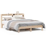 vidaXL Cadru de pat fără saltea, 140x190 cm, lemn masiv de pin