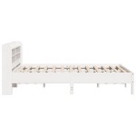 vidaXL Cadru de pat fără saltea, alb, 140x190 cm, lemn masiv de pin