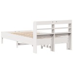 vidaXL Cadru de pat fără saltea, alb, 120x190 cm, lemn masiv pin