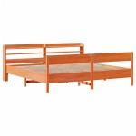 vidaXL Cadru de pat fără saltea, maro ceruit 200x200 cm lemn masiv pin vidaXL Cadru de pat fără saltea, maro ceruit 200x200 cm lemn masiv pin