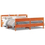 vidaXL Cadru de pat fără saltea, maro ceruit 180x200 cm lemn masiv pin