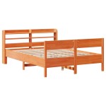 vidaXL Cadru de pat fără saltea, maro ceruit 150x200 cm lemn masiv pin vidaXL Cadru de pat fără saltea, maro ceruit 150x200 cm lemn masiv pin