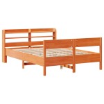 vidaXL Cadru de pat fără saltea, maro ceruit 140x200 cm lemn masiv pin vidaXL Cadru de pat fără saltea, maro ceruit 140x200 cm lemn masiv pin