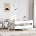 vidaXL Cadru de pat fără saltea, alb, 120x200 cm, lemn masiv pin vidaXL Cadru de pat fără saltea, alb, 120x200 cm, lemn masiv pin