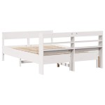 vidaXL Cadru de pat fără saltea, alb, 120x200 cm, lemn masiv pin vidaXL Cadru de pat fără saltea, alb, 120x200 cm, lemn masiv pin