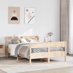 vidaXL Cadru de pat fără saltea, 140x190 cm, lemn masiv de pin vidaXL Cadru de pat fără saltea, 140x190 cm, lemn masiv de pin