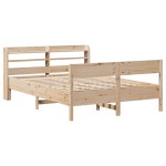 vidaXL Cadru de pat fără saltea, 135x190 cm, lemn masiv de pin