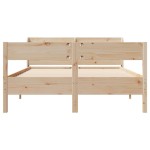 vidaXL Cadru de pat fără saltea, 135x190 cm, lemn masiv de pin