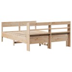 vidaXL Cadru de pat fără saltea, 135x190 cm, lemn masiv de pin