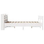 vidaXL Cadru de pat fără saltea, alb, 135x190 cm, lemn masiv de pin vidaXL Cadru de pat fără saltea, alb, 135x190 cm, lemn masiv de pin