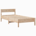 vidaXL Cadru de pat fără saltea, 75x190 cm, lemn masiv de pin