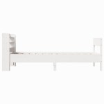 vidaXL Cadru de pat fără saltea, alb, 75x190 cm, lemn masiv de pin