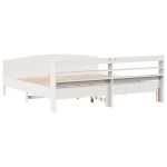 vidaXL Cadru de pat fără saltea, alb, 180x200 cm, lemn masiv pin