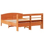 vidaXL Cadru de pat fără saltea, maro ceruit 140x200 cm lemn masiv pin vidaXL Cadru de pat fără saltea, maro ceruit 140x200 cm lemn masiv pin