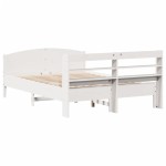 vidaXL Cadru de pat fără saltea, alb, 120x200 cm, lemn masiv pin vidaXL Cadru de pat fără saltea, alb, 120x200 cm, lemn masiv pin