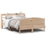 vidaXL Cadru de pat fără saltea, 135x190 cm, lemn masiv de pin