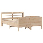 vidaXL Cadru de pat fără saltea, 135x190 cm, lemn masiv de pin