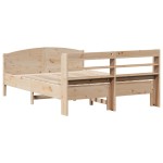 vidaXL Cadru de pat fără saltea, 135x190 cm, lemn masiv de pin