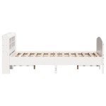 vidaXL Cadru de pat fără saltea, alb, 120x190 cm, lemn masiv pin
