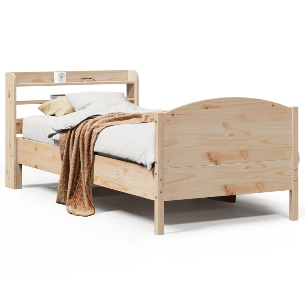 vidaXL Cadru de pat fără saltea, 75x190 cm, lemn masiv de pin