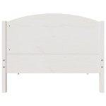 vidaXL Cadru de pat fără saltea, alb, 75x190 cm, lemn masiv de pin