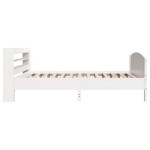 vidaXL Cadru de pat fără saltea, alb, 75x190 cm, lemn masiv de pin