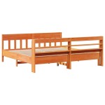 vidaXL Cadru de pat fără saltea, maro ceruit 200x200 cm lemn masiv pin vidaXL Cadru de pat fără saltea, maro ceruit 200x200 cm lemn masiv pin