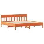 vidaXL Cadru de pat fără saltea, maro ceruit 200x200 cm lemn masiv pin vidaXL Cadru de pat fără saltea, maro ceruit 200x200 cm lemn masiv pin