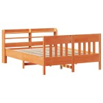 vidaXL Cadru de pat fără saltea, maro ceruit 140x200 cm lemn masiv pin vidaXL Cadru de pat fără saltea, maro ceruit 140x200 cm lemn masiv pin