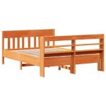 vidaXL Cadru de pat fără saltea, maro ceruit 140x200 cm lemn masiv pin vidaXL Cadru de pat fără saltea, maro ceruit 140x200 cm lemn masiv pin