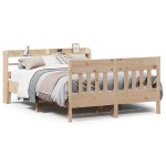 vidaXL Cadru de pat fără saltea, 135x190 cm, lemn masiv de pin vidaXL Cadru de pat fără saltea, 135x190 cm, lemn masiv de pin