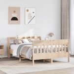 vidaXL Cadru de pat fără saltea, 135x190 cm, lemn masiv de pin vidaXL Cadru de pat fără saltea, 135x190 cm, lemn masiv de pin